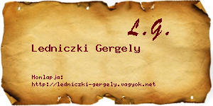 Ledniczki Gergely névjegykártya